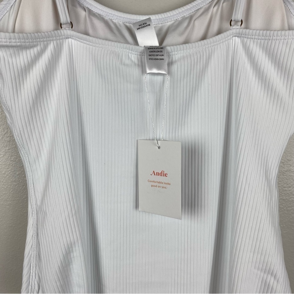 Andie The Amalfi One Piece Swimsuit White Ribbed Long Torso Size XXXLT/20 NWT - Picture 7 of 9